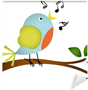Little Bird Singing On A Tree Branch Wall Mural • Pixers® - Passaro No Galho Desenho (400x400)