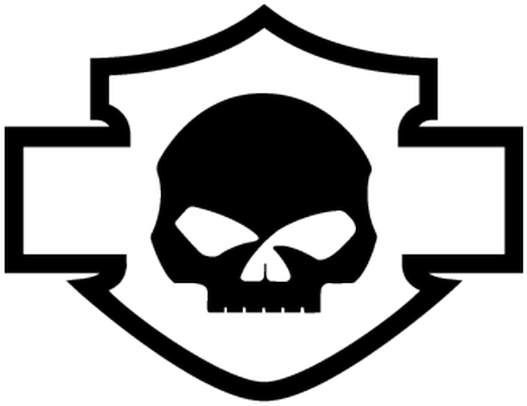 Silhouette Davidson At Getdrawings Com Free For - Bar And Shield Skull (800x800)
