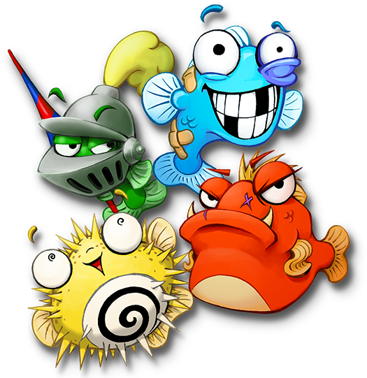 Fish Four Colors - Cartoon (540x540)