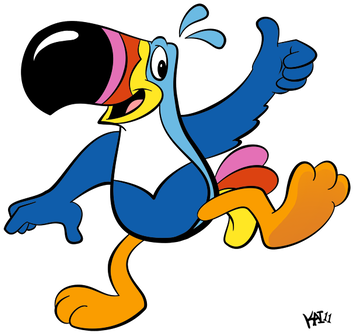 Akb-drawsstuff 194 13 Froot Loops By Kaithephaux - Bird From Fruit Loops (387x350)