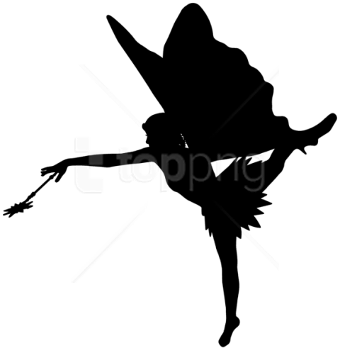 Free Png Fairy Silhouette Png - Black Fairy Silhouette Png (480x491)