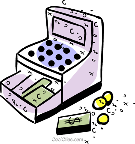 Cash Register Royalty Free Vector Clip Art Illustration - Cash Register Royalty Free Vector Clip Art Illustration (451x480)