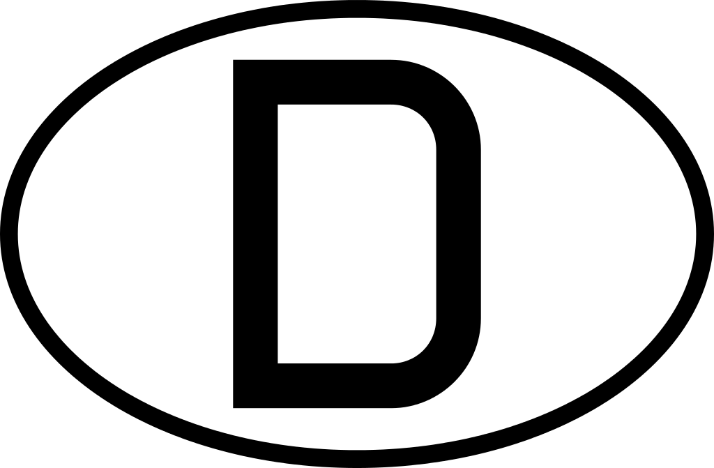 D International Vehicle Registration Oval - Oval Country Code Vector (1024x671)