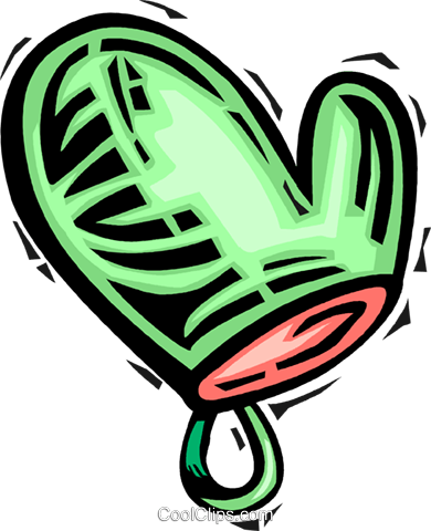 Oven Mitts And Aprons Royalty Free Vector Clip Art - Oven Mitt Clip Art (390x480)
