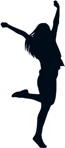 Silhouette Girl Jumping At Getdrawings - Silhouette Happy Woman (512x512)