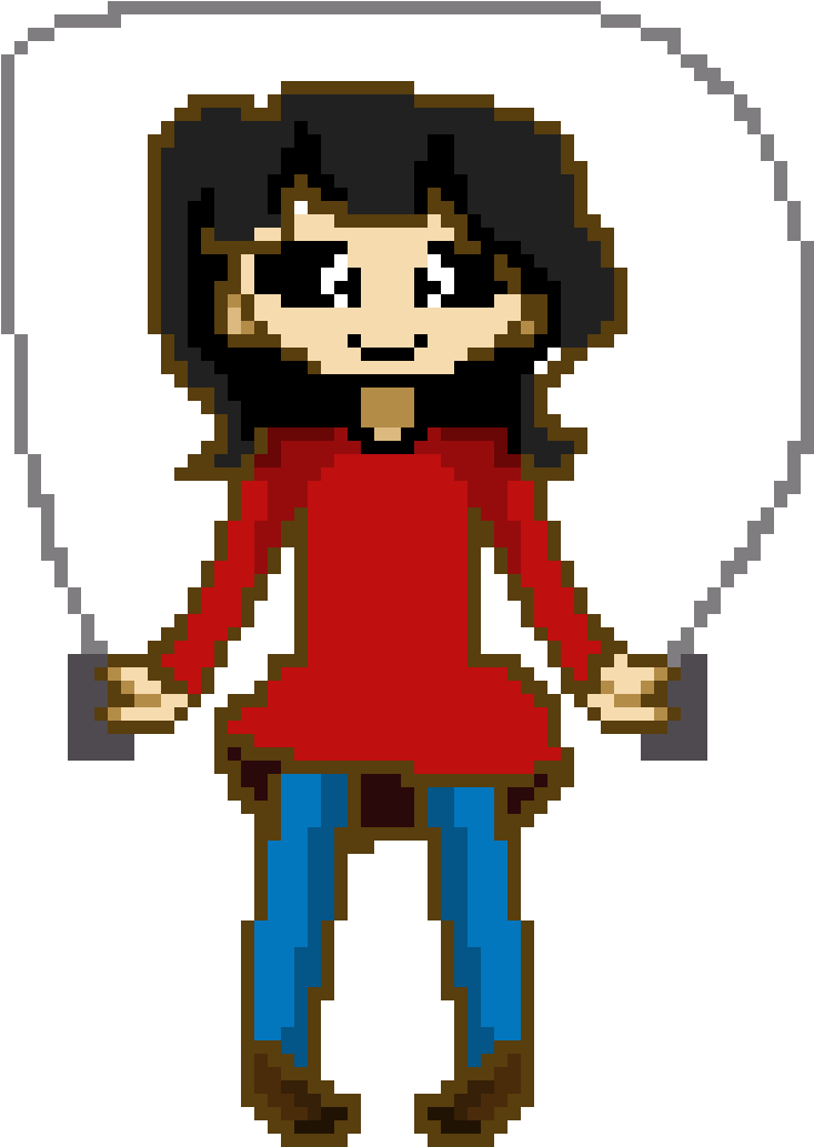 Jump Rope Girl - Cartoon (1200x1200)