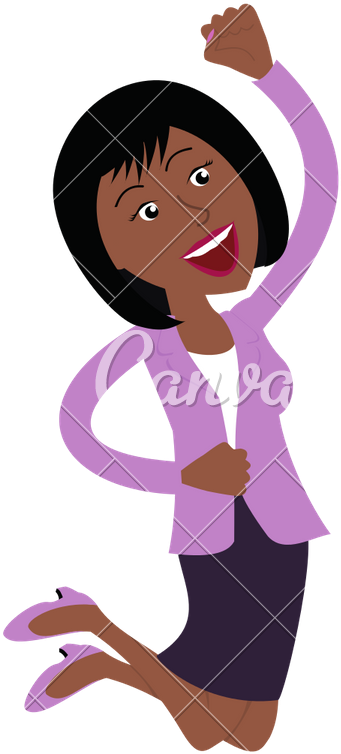 Woman Jumping To Celebrate Win Icon - Girls Celebrate Icon Png (600x800)