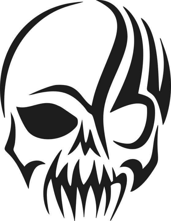 Evil Skull Png - Tribal Skull Head (558x720)