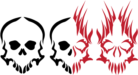 More Like Good And Evil Tribal Skulls By Demonking-aka - Evil Tribal Tattoo Designs (576x360)