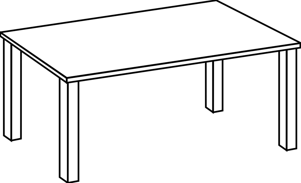 Table Line Art - Clip Art Black And White Table (958x584)