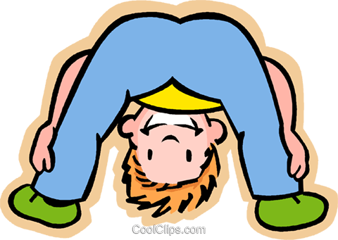 Upside Down Clipart Child - Looking Through His Legs (480x341)