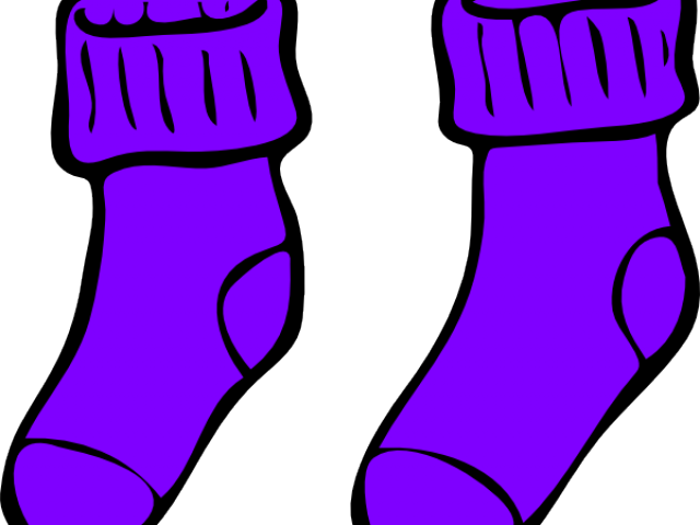 Socks Clipart Purple - Cartoon Socks Transparent Background (640x480)