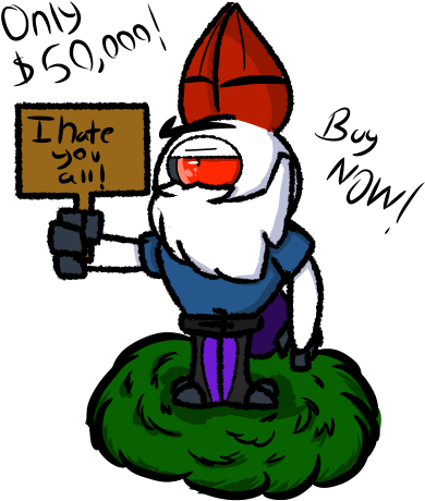 The Angry Albino Garden Gnome By Cpthelunargoat - Cartoon (500x501)