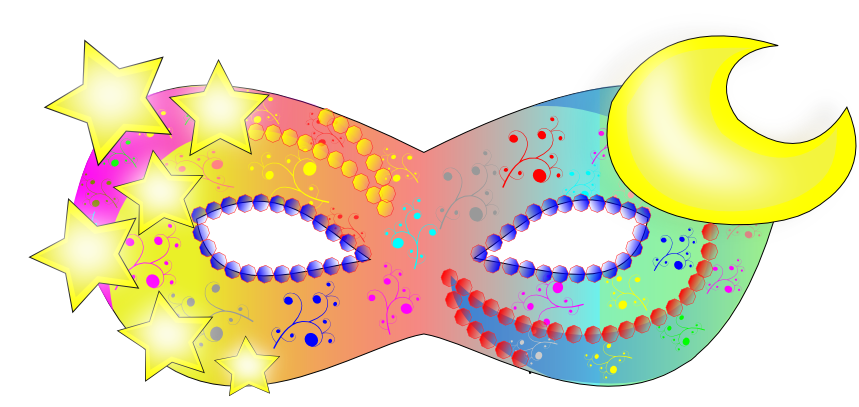Score 52% - Masquerade Party Mask Clipart (859x407)