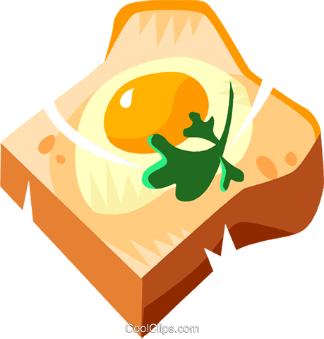 Egg With Toast Royalty Free Vector Clip Art Illustration - Egg With Toast Royalty Free Vector Clip Art Illustration (459x480)