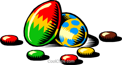 Easter Eggs Royalty Free Vector Clip Art Illustration - Easter Eggs Royalty Free Vector Clip Art Illustration (480x258)