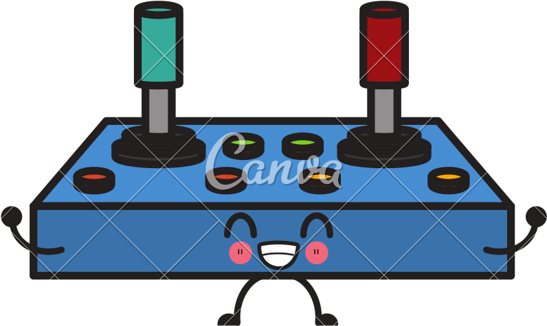 Old Console Gamepad Cute Kawaii Cartoon - Old Console Gamepad Cute Kawaii Cartoon (800x800)