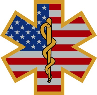 Decal Star Of Life Usa Flag With Gold Board Border - Flag Star Of Life (515x454)