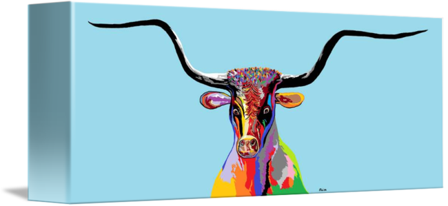 Texas Longhorn By Eloise Schneider Mote - Illustration (650x299)