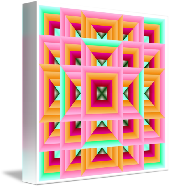 Quilt Geometric Pattern In Pink And Green By Sheryl - Triangle (591x650)