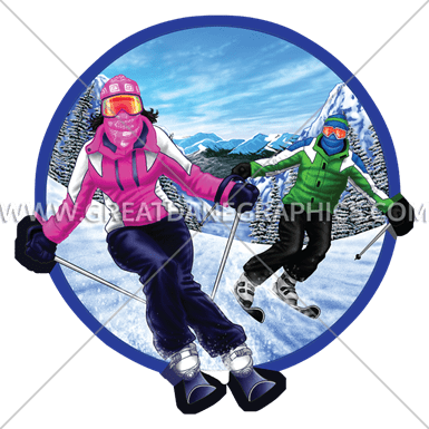 Ski The Slopes Production Ready Artwork For T-shirt - Slalom Skiing (385x385)