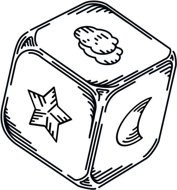 Cube Drawing Line Art Symmetry Tekendoos - Toys Black And White Png (709x750)