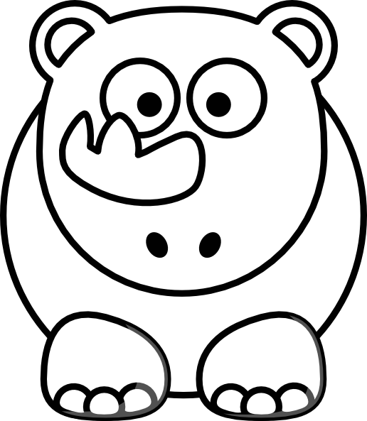 Black And White Clip Art Of Jungle Animals (516x593)