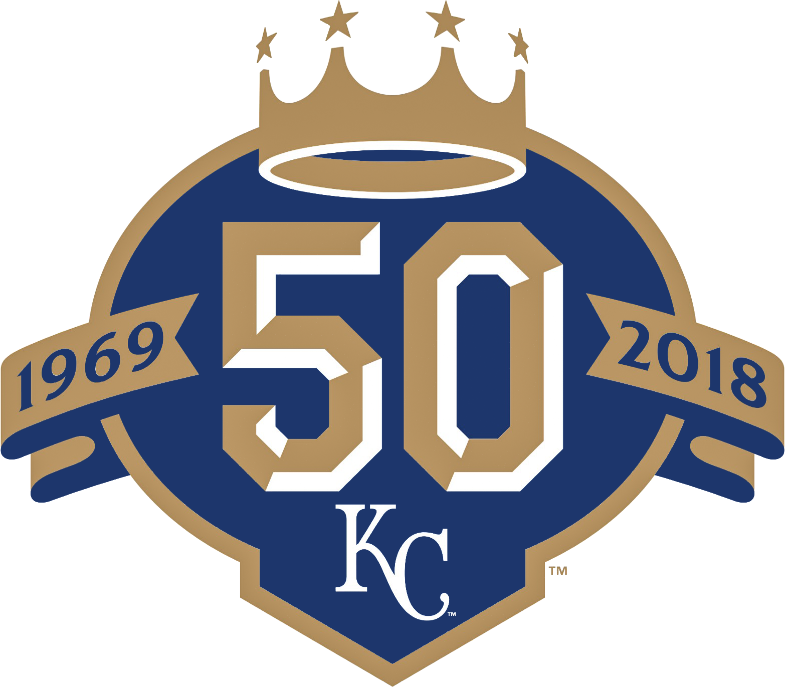 Kansas City Royals - Kansas City Royals 50th Anniversary Logo (1566x1371)