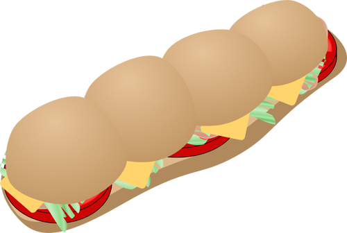 Vector Clip Art Of Subway Sandwich - Sandwich Clip Art (500x336)