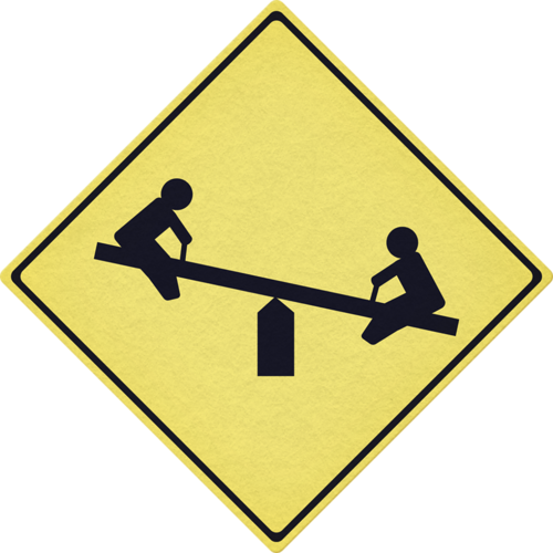 Teeter Totter Sign - Children At Play Sign (500x500)