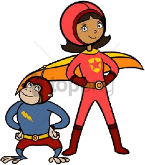 Free Png Download Wordgirl And Captain Huggy Face Standing - Cartoon Good Role Model (480x629)