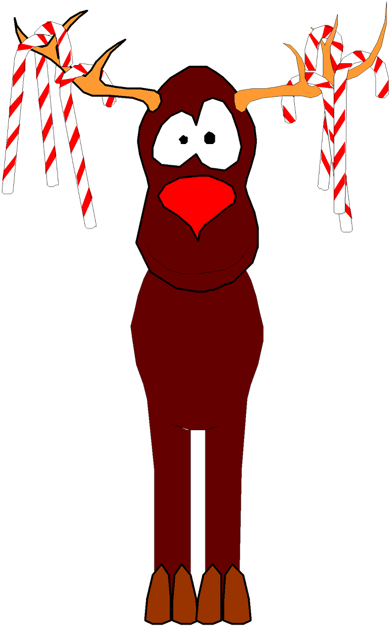 Deer Christmas Holiday - Cartoon (794x1280)
