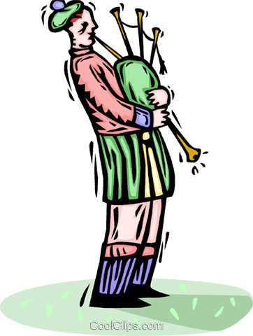 Man Playing The Bagpipes Royalty Free Vector Clip Art - Man Playing The Bagpipes Royalty Free Vector Clip Art (362x480)