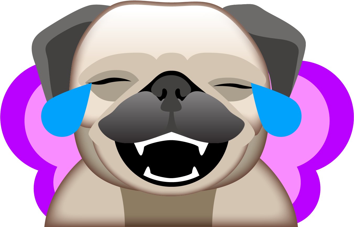 Snapchat Clipart Dog Filter - Pug (1414x1203)