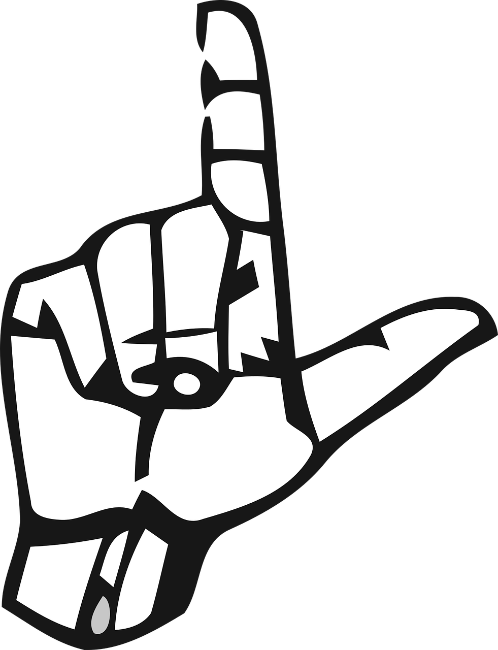 Alphabet Deaf Deaf Alphabet - L In Sign Language (981x1280)