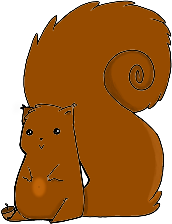 Chubby Squirrel By Thoughtless - Squirrel Animated Transparent (720x960)