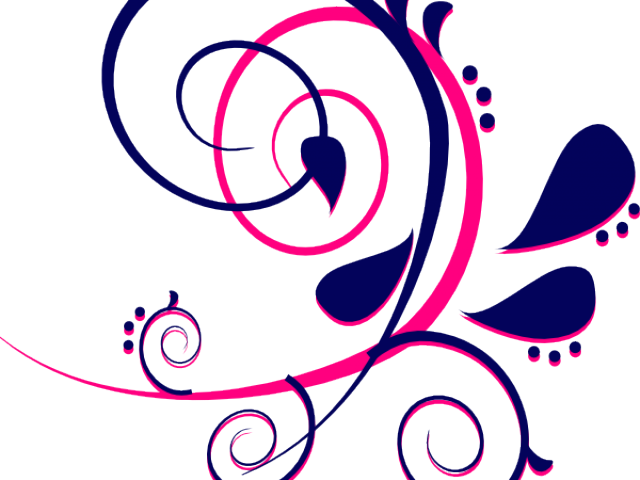 Curve Clipart Pink Paisley - Dark Purple Flower Clip Art (640x480)