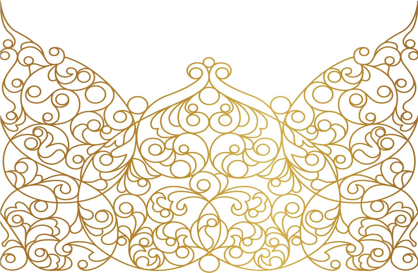 Mandala Swirls Design Pattern Paisley Gold Decor Decora - Gold (1500x1500)