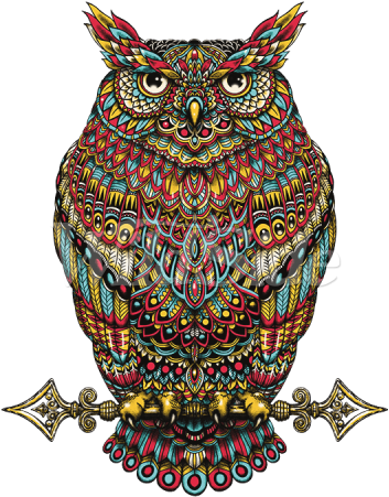 Owl 2 Paisley Pattern - Great Horned Owl (450x450)