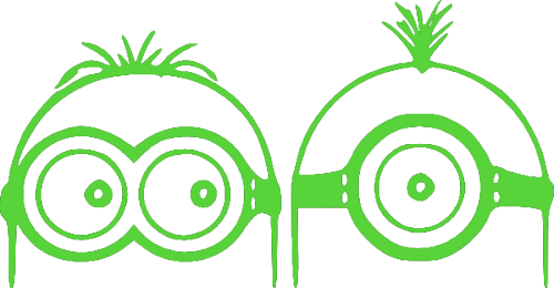 Please Note That The White Image Is A White Sticker - Minion Clipart Black And White (500x260)