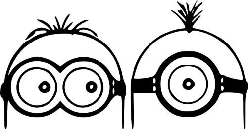 Minion Clipart Black And White (500x300)