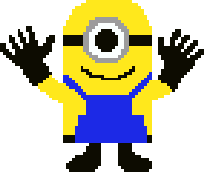 Minion Jazz Hands - Pixel Art Minions (820x730)