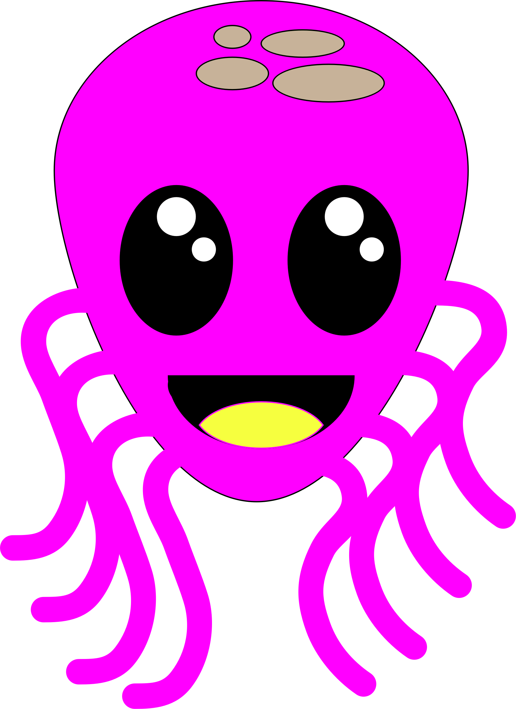 Clipart - Octopus - Smiley (1682x2310)