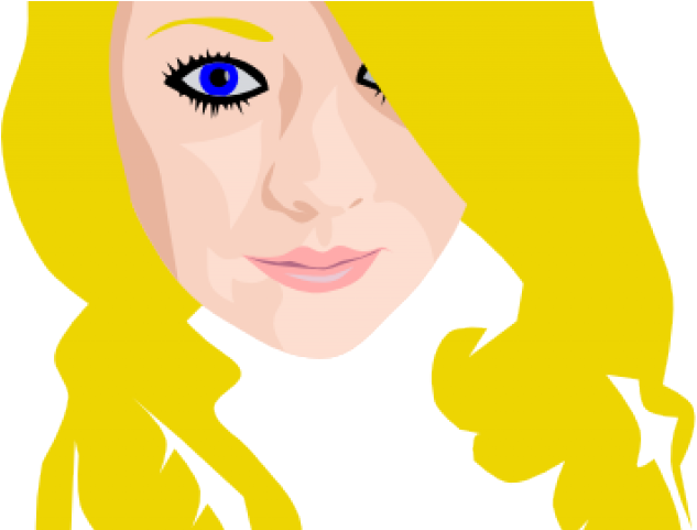 Blue Eyes Clipart Eye Brows - Cartoon Girl With Blonde Hair And Blue Eyes (640x480)