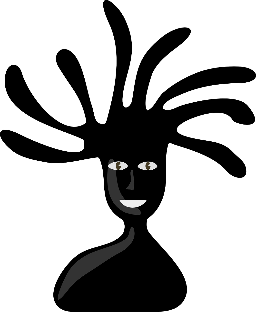 Hippie Black Boy - Black Boy With Waves Clip Art (1050x1280)