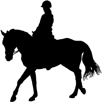 Horse And Rider Silhouette - Stallion (406x377)