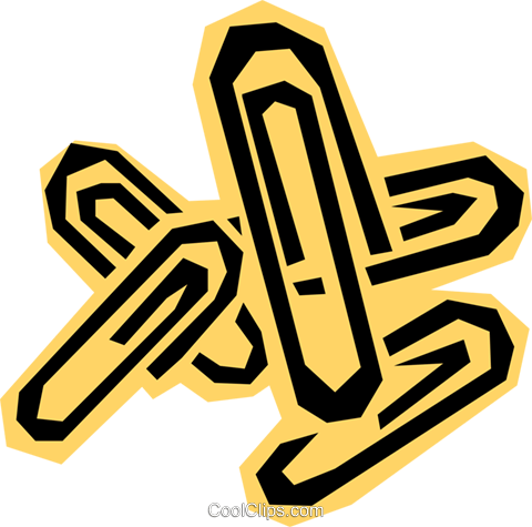Paperclips Royalty Free Vector Clip Art Illustration - Paperclips Royalty Free Vector Clip Art Illustration (480x475)