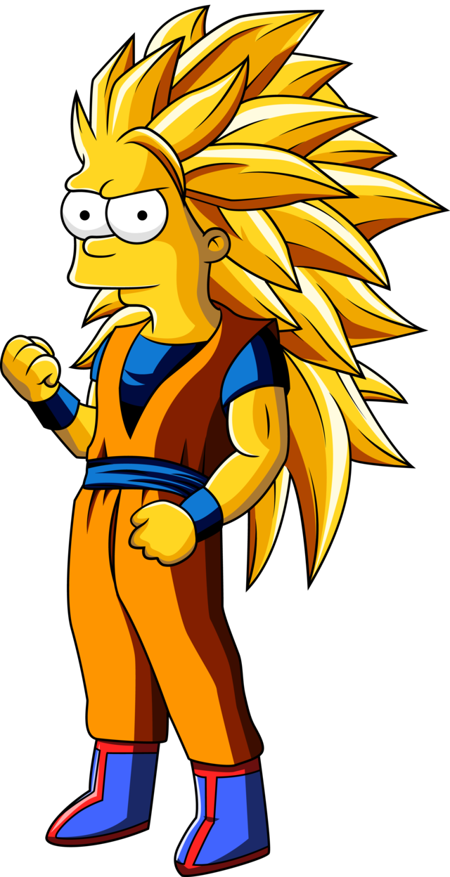 Bart Simpson Clipart Drake - Bart Simpson Super Saiyan (640x1248)