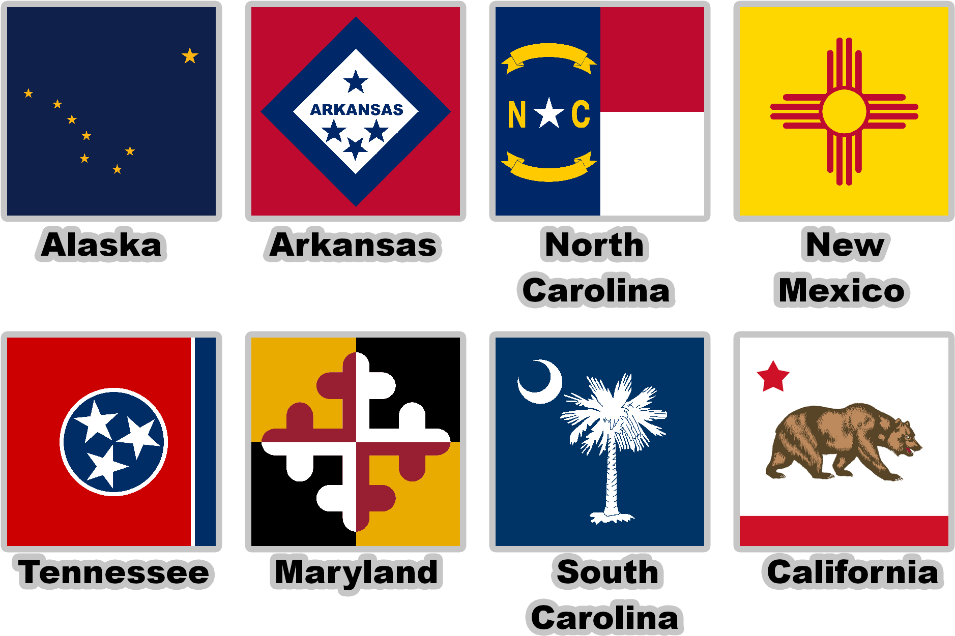 Various Usa State Flags With - South Carolina State Flag (1950x1400)