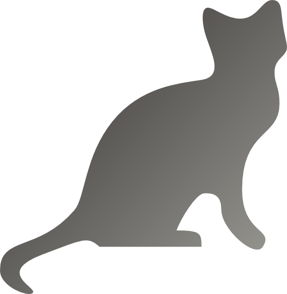 Grey Cat Silhouette Clip Art - Cat Quotes Mark Twain (582x596)